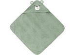 Avelia Kapuzenbadetuch , Mintgrün , Textil , Bär , 75x75 cm , ISO 9001, Gots, AZO-frei, Oeko-Tex® Standard 100, Global Recycled Standard (Grs) , saugfähig, angenehm weich, schadstoffgeprüft , Pflegen, Baden, Kapuzenhandtücher