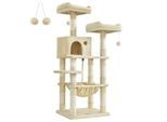 FEANDREA Kratzbaum 143cm hellgrau beige