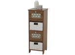 Kommode MCW-O75, Schubladenschrank, 4 Schubfächer Korbschubladen Holz Melamin 2x30x30cm ~ braun