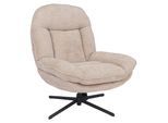 Relaxsessel MCW-P32, Fernsehsessel Nosagfederung Polstersessel, drehbar Metall Stoff/Textil Chenille (370 g/m²) ~ creme