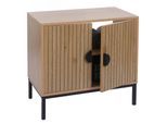 Waschbeckenunterschrank MCW-O42, Schrank Badezimmer Badschrank mit 2 Türen, MDF Melamin 62x63x35cm ~ Holzoptik natur