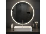 CLP Badspiegel Laconia mit Beleuchtung, Bluetooth-Lautsprecher, Anti-Beschlag Badezimmerspiegel, runder Wandspiegel LED dimmbar, 3 Licht-Modi