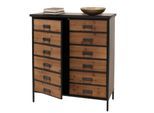 Apothekerkommode MCW-O79, Schrank Highboard Staufächer, Vintage Shabby-Look 94x80x35cm, natur