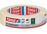 tesa Malerband Economy, 50 m × 25 mm, chamois – glatte Flächen, leicht ablösbar, rückstandsfrei