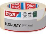 tesa Malerband Economy, 50 m × 50 mm, chamois – glatte Flächen, leicht ablösbar, rückstandsfrei