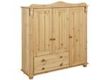 Wäscheschrank OTTO HOME "Adele, Mehrzweckschrank", beige (natur), B:130cm H:135cm T:40cm, Massivholz, Schränke, aus massiver Kiefer, 2-oder 3-türig