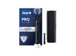 Oral-B Elektrische Zahnbürste Pro 3 3500 Black Edition + Extra CA Black Brush Head + Travel Case