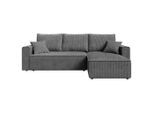 Carryhome Ecksofa, Dunkelgrau, Kunststoff, 3-Sitzer, Füllung: Schaumstoffflocken,Schaumstoffflocken, Ottomane rechts, seitenverkehrt montierbar, L-Form, 232x143 cm, Liegefunktion, Schlafen auf Sitzhöhe, Rücken echt, haustierfreundlicher Bezug, Wohnzimmer, Sofas & Couches, Wohnlandschaften, Ecksofas