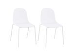 CLP 2er Set Stapelstuhl Hardin, mit ergonomischer Kunststoffschale und stabilem Metallgestell, geeignet für Esszimmer, Konferenzraum und Küche