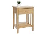 Bambus Nachttisch MCW-O72, Nachtkonsole Beistelltisch Nachtschrank Schrank, Schublade Fach 55x40x30cm