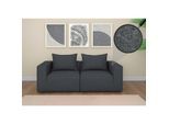 2er-Sofa/Zubehör für Sofa MCW-O54, Couch 2-Sitzer Loungesofa, modular Stoff/Textil (300g/m²) 63x194x97cm ~ dunkelgrau