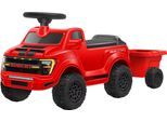 Rutscherauto JAMARA "Shelby Ford F-150 Raptor mit Anhänger", rot, Rutschautos, KinderB:26,6cm H:32,8cm T:80,1cm, Kunststoff, mit Soundeffekten, B:26,6cm H:32,8cm T:80,1cm