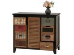 Apothekerkommode MCW-O63, Schrank Schubladen Etikettenhalter Vintage Shabby Fensterladen 80x91x40cm ~ Korpus schwarz