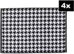 Badematte DONE. "DAILY SHAPES Bird 4er-Set", schwarz, H:5mm, Baumwolle, Badematten, Badematte, Badvorleger aus 100% Baumwolle, Jacquardgewebt