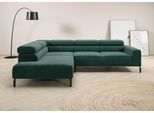 Ecksofa HOME AFFAIRE "Antonelli, L-Form, inkl. Kopfteilverstellung, Breite 276 cm", grün, B:276cm H:71cm T:219cm, 95% Polyester, 5% Nylon, Sofas, Ecksofa, ohne Sitztiefenverstellung, in Cord, grün