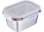 Lunchbox WESTMARK "Edelstahl Lunch Box/ Frischhaltedose, 1000 ml", silber, B:13cm H:9cm, Lebensmittelaufbewahrungsbehälter, Lunchbox, auslaufsichere Brotdose – mikrowellen- & ofenfest