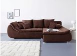 Ecksofa HOME AFFAIRE "Imola, elegant und modern, aktuelle Steppung im Sitz, bequem, L-Form", braun (dunkelbraun), B:271cm H:90cm T:104cm, Sofas, Ecksofa, frei im Raum stellbar, wahlweise mit Bettfunktion und Bettkasten