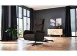 Relaxsessel HOME AFFAIRE "Cartore Fuß schwarz, manuelle oder motorische Verstellung mit Akku", braun (chocolate), B:77cm H:119cm T:93cm, Sessel, Relaxsessel, drehbar, hochwertiger Kaltschaum, Drehsessel