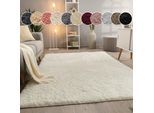 Hochflor-Teppich PACO HOME "Silky 591", gelb (vanille), B:160cm H:37mm L:220cm, Polyester, Teppiche, Uni-Farben, besonders weich und kuschelig