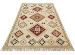 Teppich GREEN LOOOP "Brionne GL-82102", beige, B:160cm H:5mm L:230cm, Baumwolle, Schurwolle, Teppiche, Teppich, handgewebter Naturfaserteppich aus 80% Wolle 20% Baumwolle, Fransen