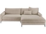 Ecksofa HOME AFFAIRE "Downtown, B/T/H: 272/190/84 cm L-Form", grau (taupe), B:272cm H:84cm T:190cm, 100% Polyester, Sofas, Ecksofa, weicher Sitzkomfort auch in Cord und Bouclé, incl. Zierkissen