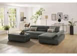 Ecksofa HOME AFFAIRE "Avesa L-Form", grün (dunkelgrün), B:300cm H:80cm T:172cm, 95% Polyester, 5% Polyacryl, Sofas, Ecksofa, Wahlweise mit Armteilvertsellung und Bettfunktion, B/T/H: 300/172/80cm