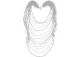Lange Kette "Cascade", Damen, Gr. onesize, Metall, silber (silbern), COLLEZIONE ALESSANDRO, Basic, Halsketten, 12-reihige Gliederkette