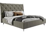 Polsterbett HOME AFFAIRE "Maxime, in 4 Breiten bis 200cm, auch in Leder", grau (anthrazit), B:216cm H:143cm L:254cm, 100% Polyester, Betten, Polsterbett, Kopfteilhöhe 143 cm, belastbar bis 280 kg, auch in Überlänge 220cm