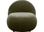 Sessel HOME AFFAIRE "Mithras II Cocktailsessel, organische Formensprache, Solitär Sessel", grün (dunkelgrün), B:73cm H:76cm T:75cm, 100% Polyester, Sessel, Sessel, Bouclé oder Fellimitat; Lieferzeit nur ca. 2 Wochen