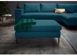 Hocker HOME AFFAIRE, blau (petrol), B:100cm H:43cm T:69cm, Struktur (100% Polyester);Chenille 60% Polyacryl 40% Polyester, Hocker, Sitzhocker
