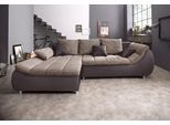 Ecksofa HOME AFFAIRE "Imola, bequem, aktuelle Steppung im Sitz, L-Form, Breite 270cm", braun (dunkelbraun, cappuccino), B:270cm H:90cm T:170cm, Microfaser PRIMABELLE (100% Polyester) / Struktur (82% Polyester, 9% Viscose, 7% Baumwolle, 2% Nylon);Kunstleder SOFTLUX / Struktur (82% Polyester, 9% Viscose, 7% Baumwolle, 2% Nylon);Cord (93% Polyester, 7% Polyamid), Sofas, Ecksofa, wahlweise mit Bettfun