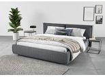 Polsterbett HOME AFFAIRE "Adrina mit Biesenoptik, Feincord und Luxus-Microfaser", grau (steel), B:202cm H:91cm L:250cm, 100% Polyester, Betten, Polsterbett, bis 280kg, auch in Überlänge 220 cm, 4 Breiten bis 200cm
