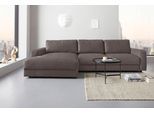 Ecksofa HOME AFFAIRE "Bloomfield, elegant, viel Platz, Mega Couch, Breite 303cm, L-Form", grau (taupe), B:303cm H:84cm T:176cm, 100% Polyester, Sofas, Ecksofa, extra tiefe Sitzfläche, wahlweise mit Sitztiefenverstellung