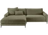 Ecksofa HOME AFFAIRE "Downtown, B/T/H: 272/190/84 cm L-Form", grün (oliv), B:272cm H:84cm T:190cm, 100% Polyester, Sofas, Ecksofa, weicher Sitzkomfort auch in Cord und Bouclé, incl. Zierkissen