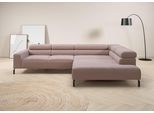 Ecksofa HOME AFFAIRE "Antonelli, L-Form, inkl. Kopfteilverstellung, Breite 312 cm", rosa (rosé), B:312cm H:71cm T:219cm, 95% Polyester, 5% Nylon, Sofas, Ecksofa, ohne Sitztiefenverstellung, in Cord, rosé
