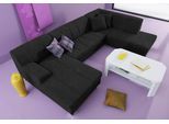 Wohnlandschaft HOME AFFAIRE "Anzio, modern und gemütlich, niedrige Armlehne, U-Form", schwarz, B:297cm H:75cm T:82cm, Primabelle-Microfaser aus 100% Polyester;SOFTLUX-Kunstleder;Struktur-Bezug aus 90% Polyester und 10% Polyacryl;NaturLEDER, Rindsleder, Sofas, Wohnlandschaft, wahlweise mit Bettfunktion