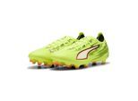 Fußballschuh PUMA "ULTRA 6 MATCH FG/AG Fußballschuhe Erwachsene", Damen, Gr. 40, gelb (gelb alert schwarz glowing rot lime squeeze), Obermaterial: Synthetik, Textil. Futter: Synthetik, Textil. Innensohle: Textil. Laufsohle: Synthetik, Schuhe Fußballschuh