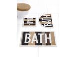 Badematte GRUND Gr. 6, grau, taupe, halbrund (50cm x 80cm ), 1 Stk., Badematten, Badematte