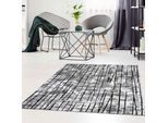 Teppich CARPET CITY "Moda 1139" Gr. 2, grau, B:80cm H:11mm L:150cm, Kunstfaser, Teppiche, Teppich, Läufer, weicher Kurzflor, abstrakt, Wohnzimmer