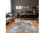 Teppich CARPET CITY "Noa 9328" Gr. 31, grau, B:140cm H:11mm L:200cm, Kunstfaser, Teppiche, Teppich, Läufer, Kurzflor, Modern, Weicher Flor, Pflegeleicht, Wohnzimmer