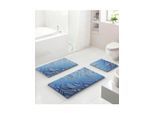 Badematte GRUND Gr. 3, blau, grau, rechteckig (70cm x 120cm ), 1 Stk., Badematten, Badematte