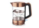 Arendo Glas Wasserkocher, 1,7l, Cool Touch, edles Kupfer Design