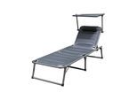 XXL-Komfort-Sonnenliege inkl. Kissen gepolstert aus Aluminium - Anthrazit