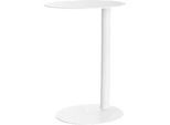 meet by Paperflow Beistelltisch, aus Stahl, rund, Säulenfuss, Ø 400 x H 570 mm, weiss
