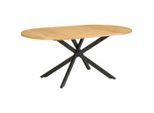 Mid.you Esstisch , Schwarz, Eichefarben , Metall, Holzwerkstoff , oval , Flachrohr , 100x75x180 cm , Esszimmer, Esstische, Esstische