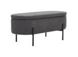 Novel Truhenbank, Grau, Schwarz, Metall, Textil, 95x43x36 cm, Esszimmer, Bänke, Sitzbänke