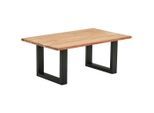 Livetastic Couchtisch, Schwarz, Akazie, Holz, Metall, Akazie, Hartholz, rechteckig, U-Form, 110x70x45 cm, einfacher Aufbau, Wohnzimmer, Wohnzimmertische, Couchtische