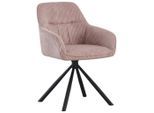 Carryhome Armlehnstuhl, Rosa, Schwarz, Metall, Textil, Drehkreuz, 56x83x62 cm, Stoffauswahl, Sitzfläche 360° drehbar, inklusive Armlehnen, Esszimmer, Stühle, Esszimmerstühle, Armlehnenstühle