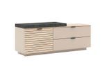 Xora Garderobenbank, Anthrazit, Eiche, Kaschmir, Metall, 1-Sitzer, 2 Schublade(n) Schubladen, Füllung: Schaumstoff, 130x51x38 cm, Typenauswahl, Garderobe, Garderobenbänke, Garderobenbänke