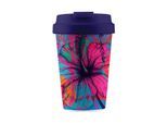 Coffee-to-go-Becher "BioLoco Easy Cup garden 350 ml", bunt, Trinkgefässe, 350ml, Polypropylen, Silikon, Coffee-to-go-Becher